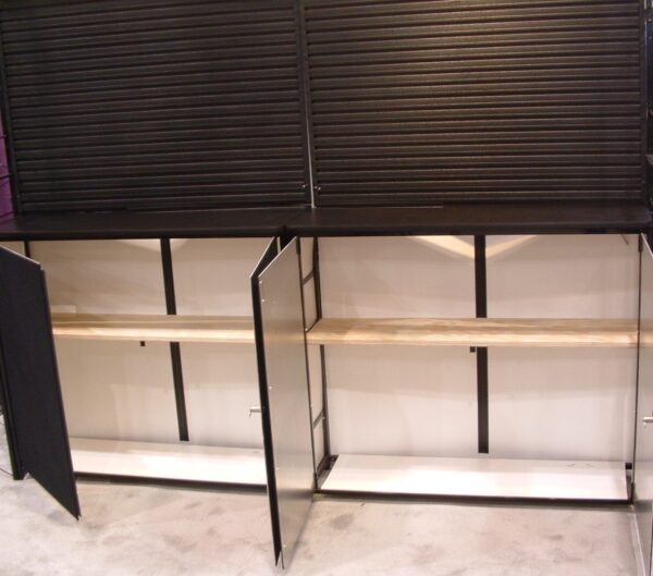 Shown - 8ft wide storage with slatwall