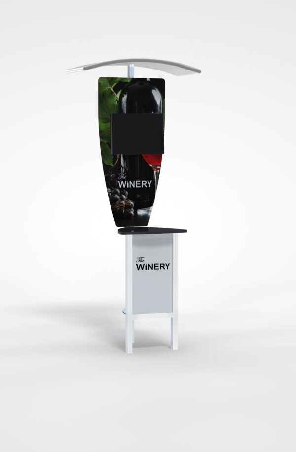 Trade show monitor stand kiosk
