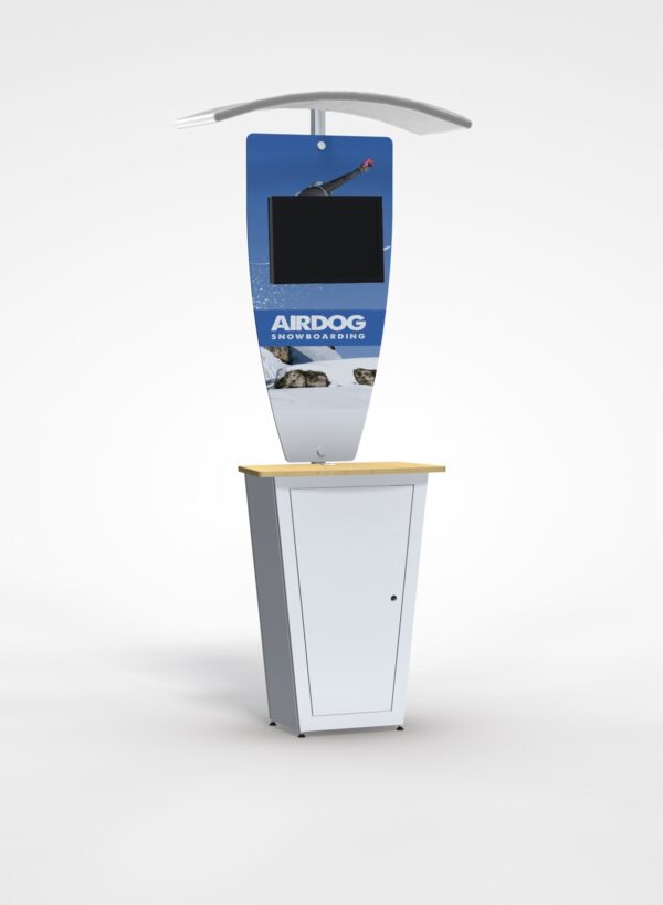 Trade show monitor stand kiosk