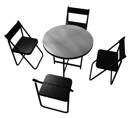 Deluxe Standard Height Table & Four Sling Back Chairs
